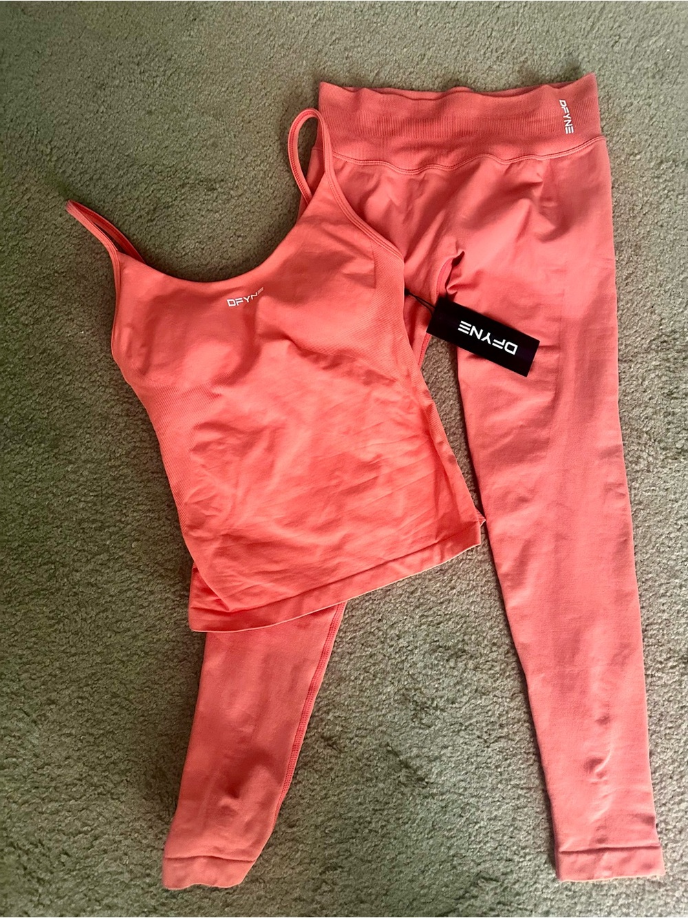 DFYNE coral new longline top and leggings